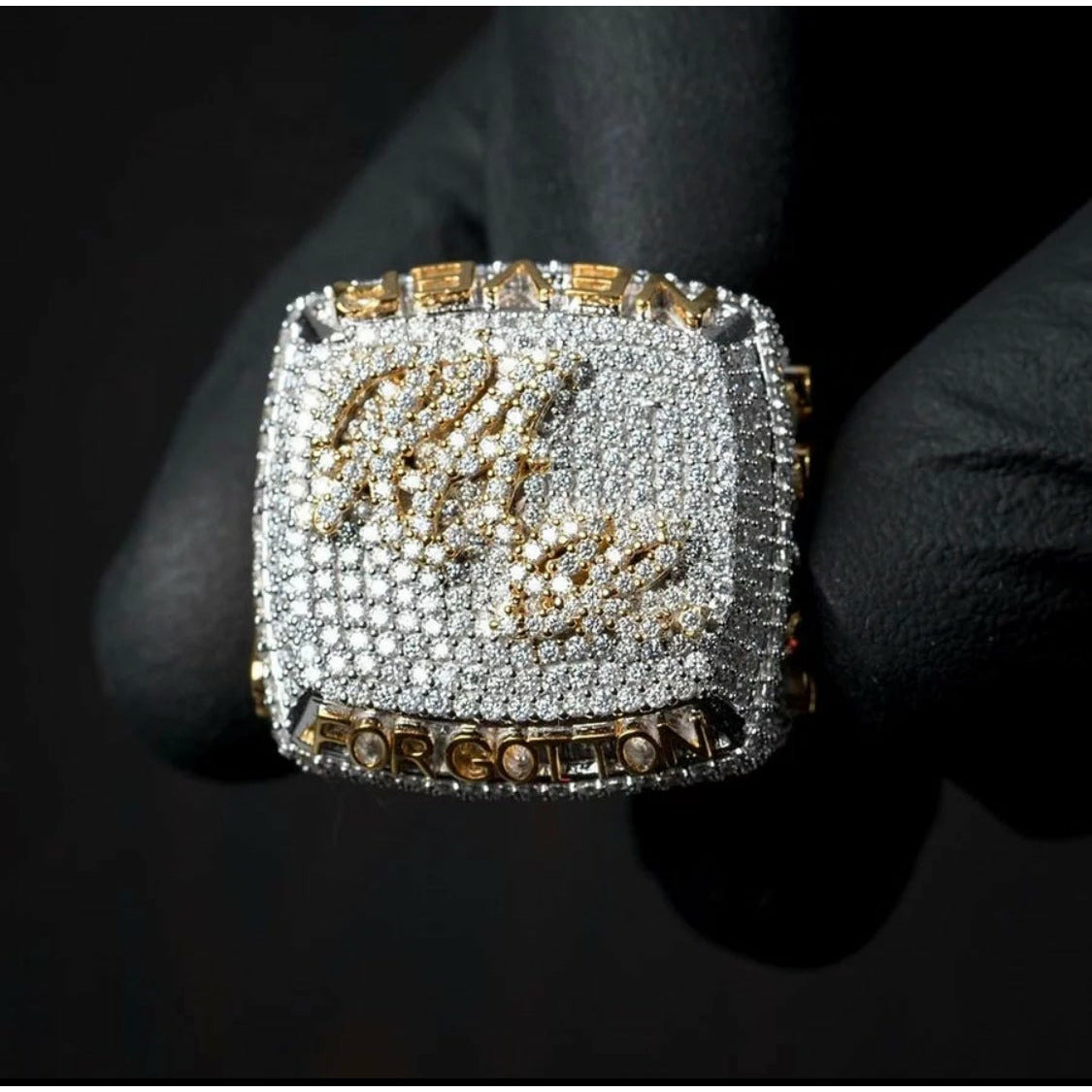 CUSTOM DIAMOND CHAMPIONSHIP RING-CZ & MOISSANITE